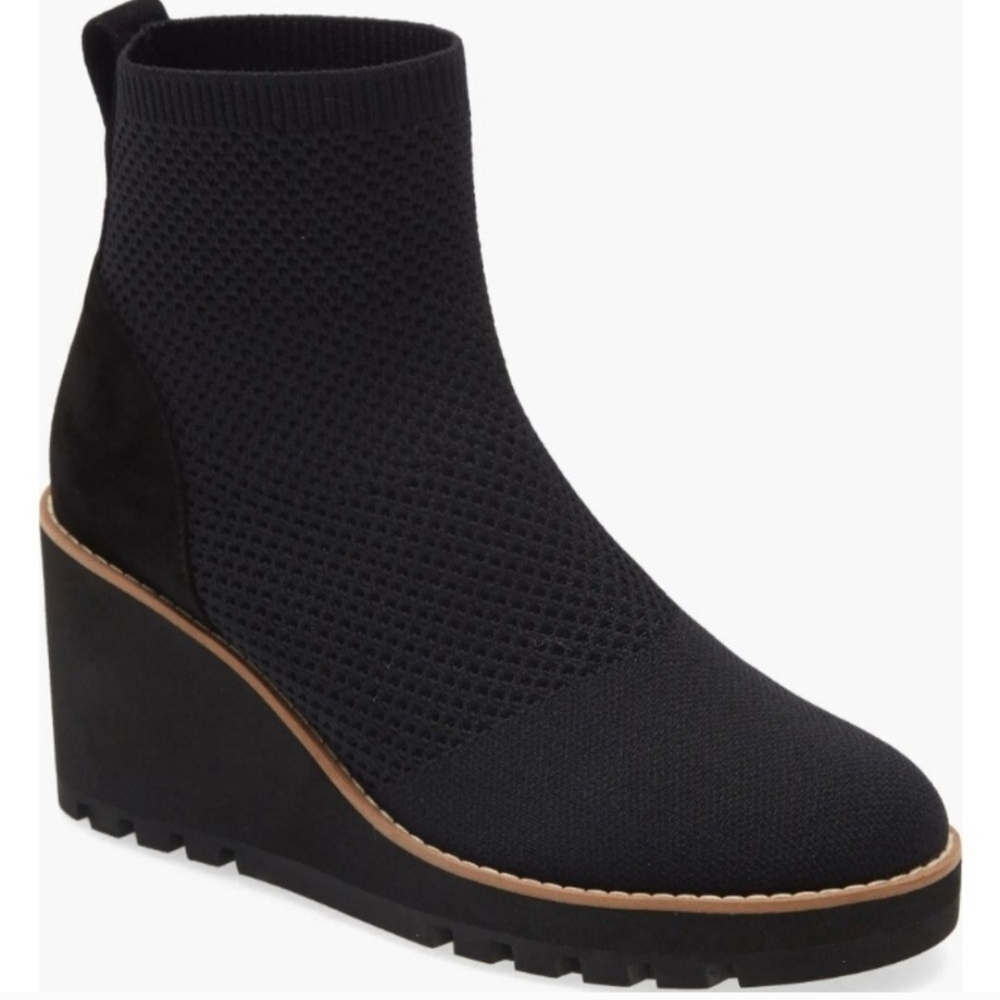 Black Wedge Ankle Boots